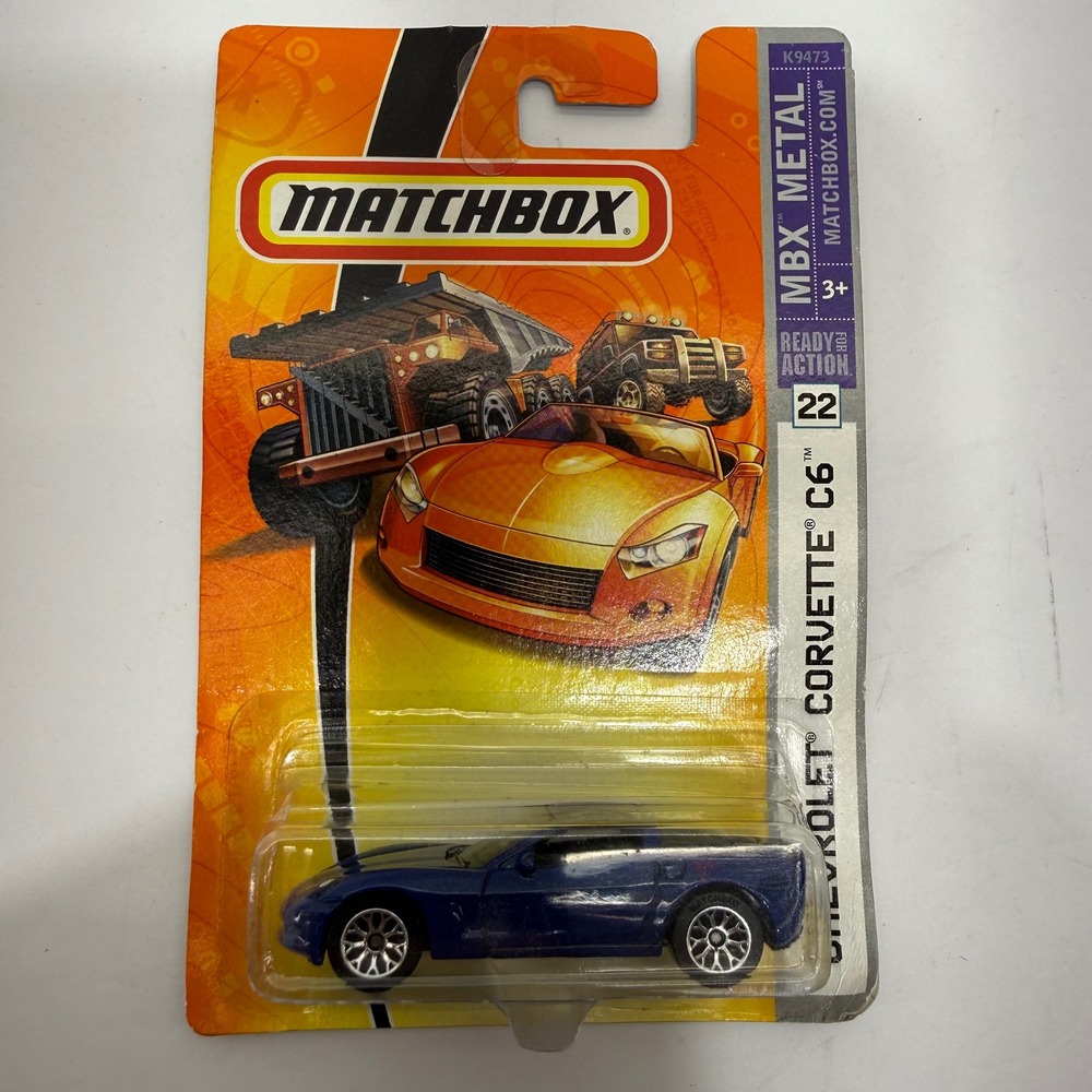 Matchbox Chevrolet Corvette C6 Blue Diecast Car MBX Metal Ready for Action K9473